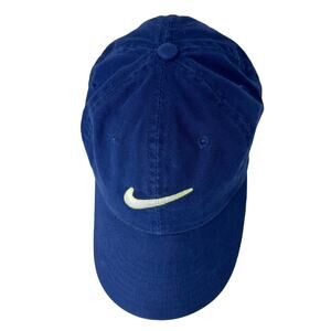 Vintage Nike Embroidered Swoosh Adjustable‎ Hat Cap 100% Cotton Blue Mens OS